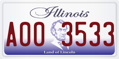 IL license plate A003533