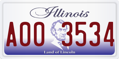 IL license plate A003534