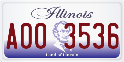 IL license plate A003536