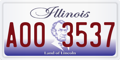 IL license plate A003537