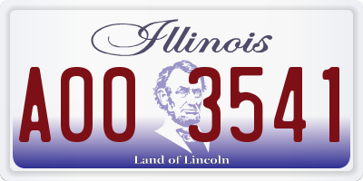 IL license plate A003541