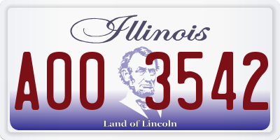 IL license plate A003542