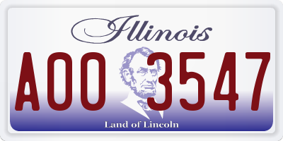 IL license plate A003547