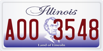 IL license plate A003548