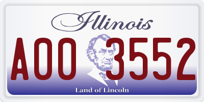 IL license plate A003552