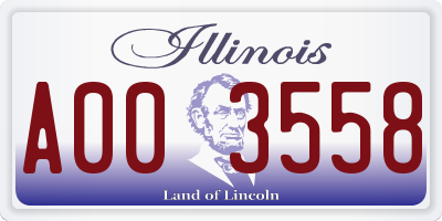 IL license plate A003558