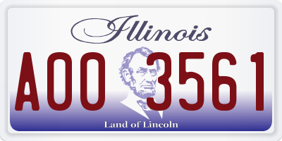 IL license plate A003561