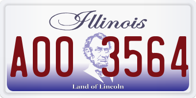 IL license plate A003564