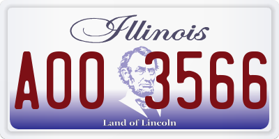 IL license plate A003566