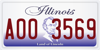 IL license plate A003569