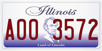 IL license plate A003572