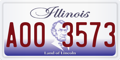 IL license plate A003573