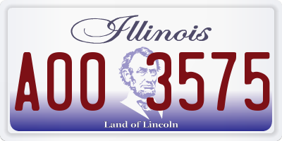 IL license plate A003575