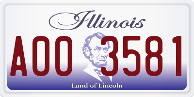 IL license plate A003581