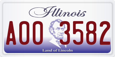 IL license plate A003582