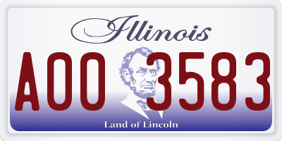 IL license plate A003583