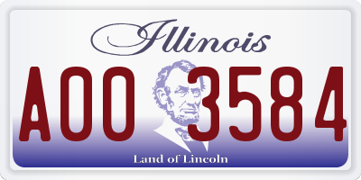 IL license plate A003584