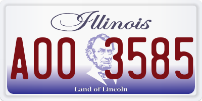 IL license plate A003585