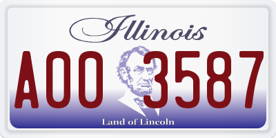 IL license plate A003587