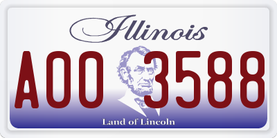 IL license plate A003588