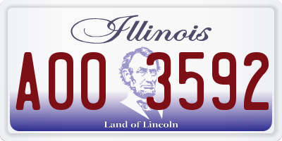 IL license plate A003592