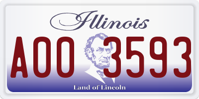IL license plate A003593