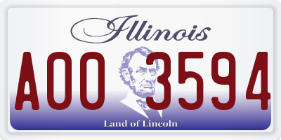 IL license plate A003594
