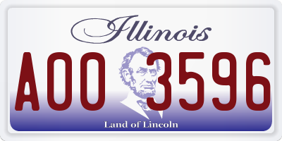 IL license plate A003596
