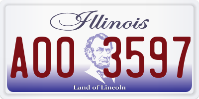 IL license plate A003597