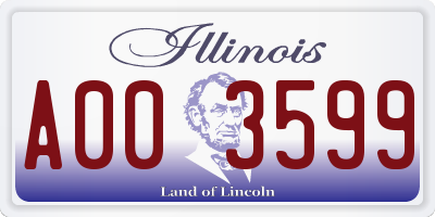 IL license plate A003599