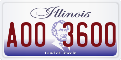 IL license plate A003600