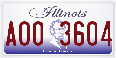 IL license plate A003604