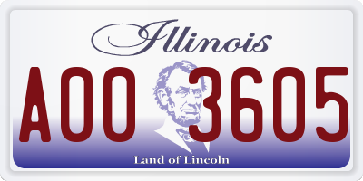 IL license plate A003605