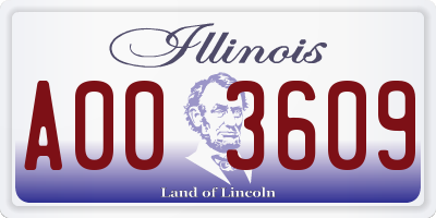 IL license plate A003609