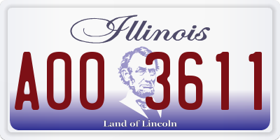 IL license plate A003611