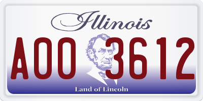 IL license plate A003612