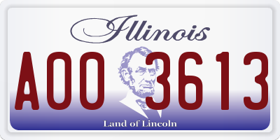 IL license plate A003613