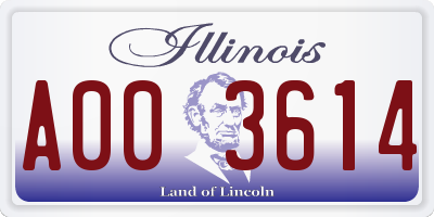 IL license plate A003614