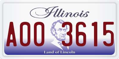 IL license plate A003615