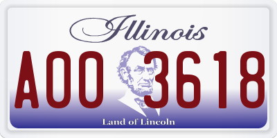 IL license plate A003618