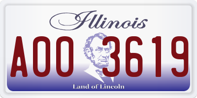 IL license plate A003619