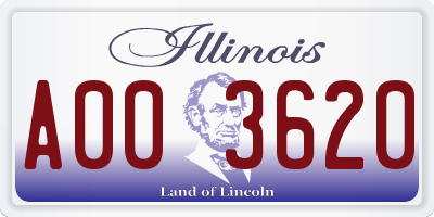 IL license plate A003620