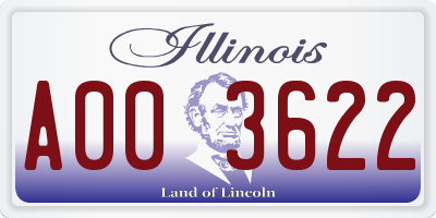 IL license plate A003622