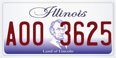 IL license plate A003625