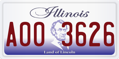 IL license plate A003626