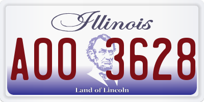 IL license plate A003628
