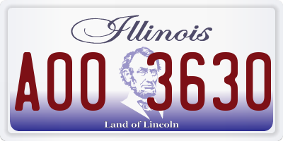 IL license plate A003630