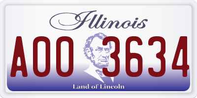 IL license plate A003634