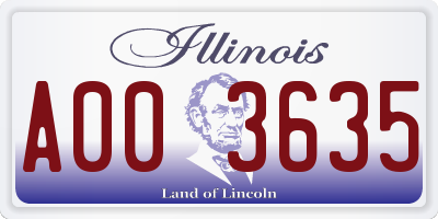 IL license plate A003635