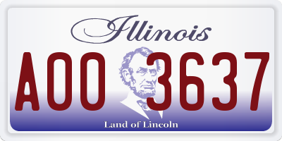 IL license plate A003637